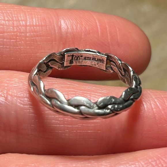 Rope Chain 925 Sterling Silver Band Ring - Picture 12 of 15